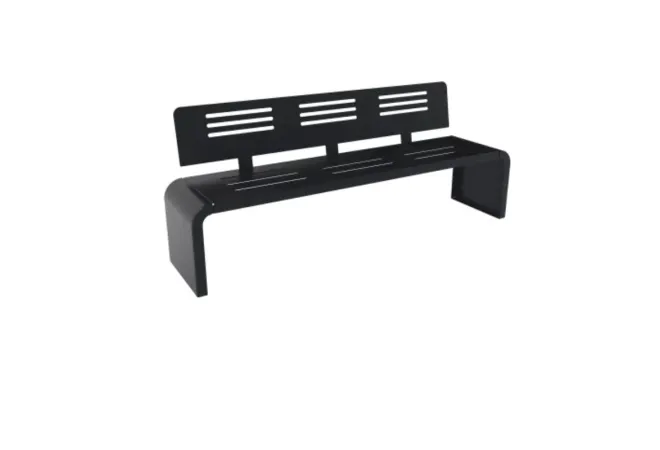 Banc public en métal ajouré gris anthracite design