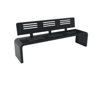 Banc public en métal ajouré gris anthracite design