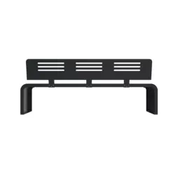 Banc urbain moderne anthracite avec pieds en acier roulé robuste