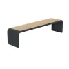 Banquette urbaine 2m en acier et HPL coloris Chêne Clair Banquette urbaine 2m en acier et HPL coloris Chêne Clair