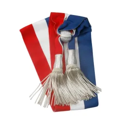 Écharpe tricolore pour Adjoint avec glands poires argentés