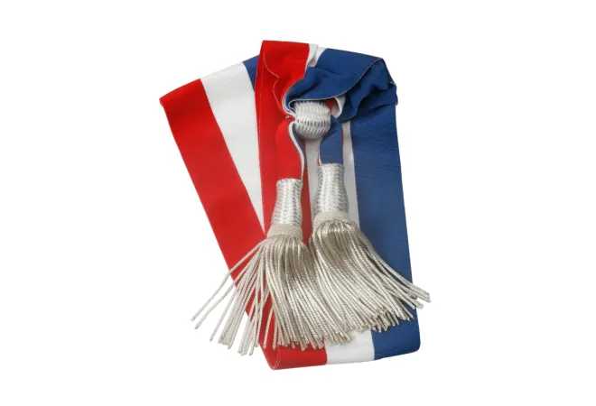 Écharpe tricolore pour Adjoint avec glands poires argentés