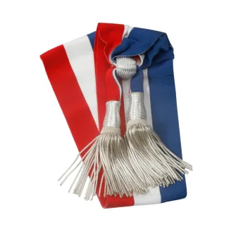 Écharpe tricolore pour Adjoint avec glands poires argentés