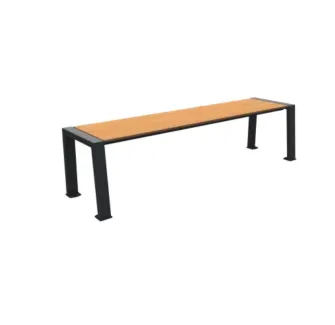 Banquette en métal et HPL finition teck