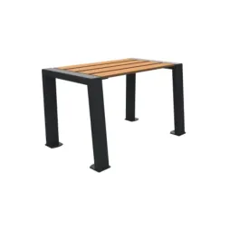 Banquette 1 place acier et lames HPL finition teck Banquette 1 place acier et lames HPL finition teck