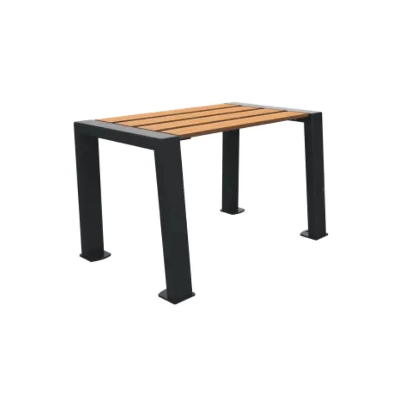 Banquette 1 place acier et lames HPL finition teck Banquette 1 place acier et lames HPL finition teck