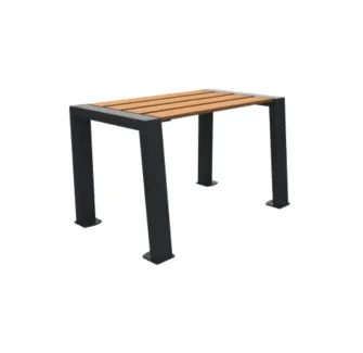 Banquette 1 place acier et lames HPL finition teck