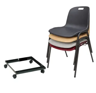 Lot de chaise à coque Emma et cadre de transport sur roulettes