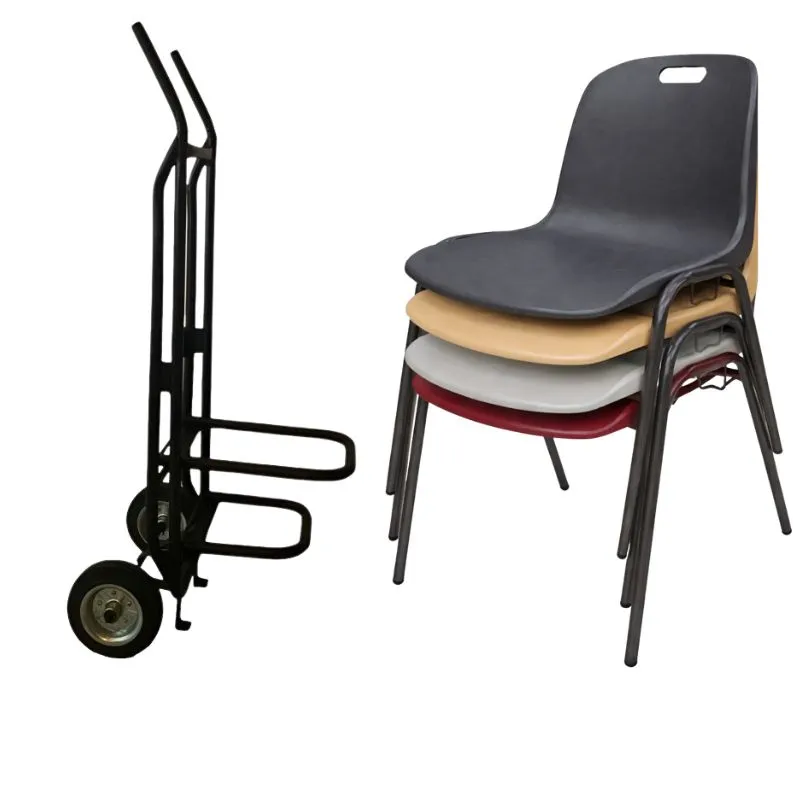 80 chaises coques plastique Emma + 1 diable