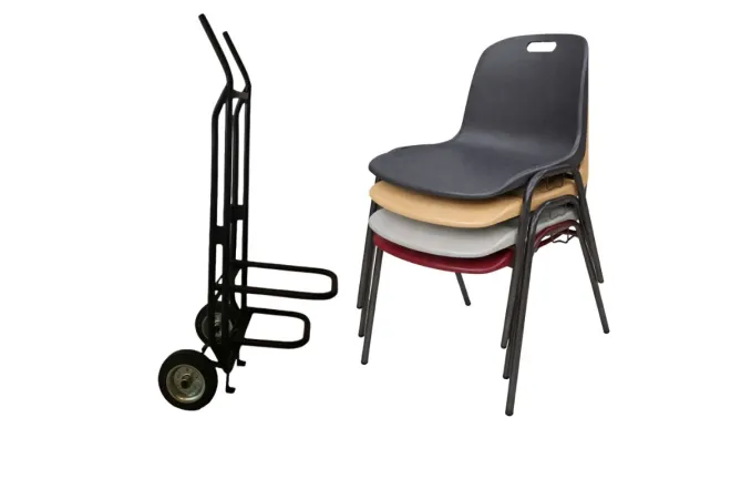 80 chaises coques plastique Emma + 1 diable