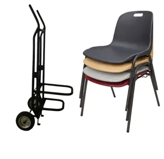 80 chaises coques plastique Emma + 1 diable