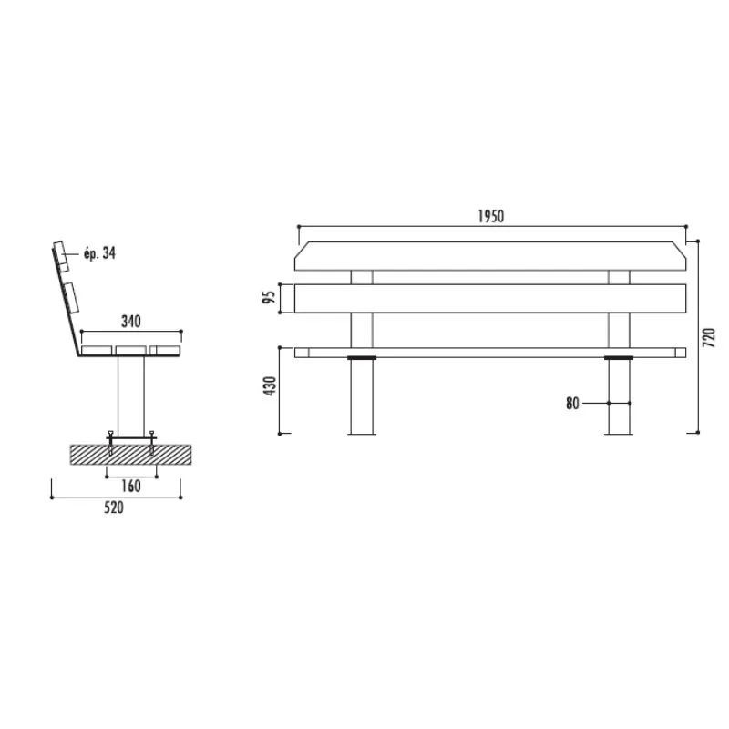 Schéma du banc Los Angles