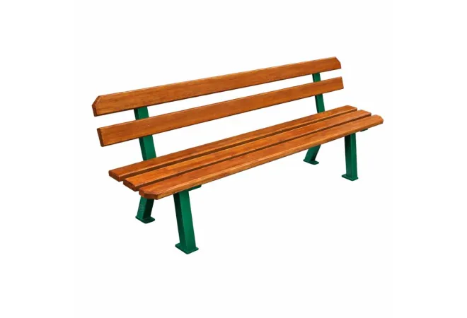 Banc en métal et bois exotique