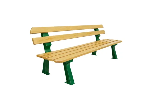 Banc urbain en bois et en acier