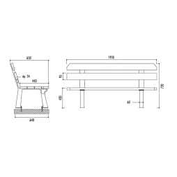 Schéma du banc extérieur Chicago