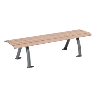 Banquette en acier et lames HPL chêne clair