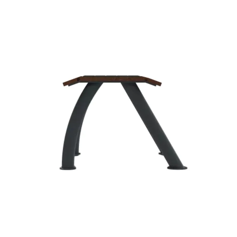 Banquette pour une personne en HPL effet lames et acier