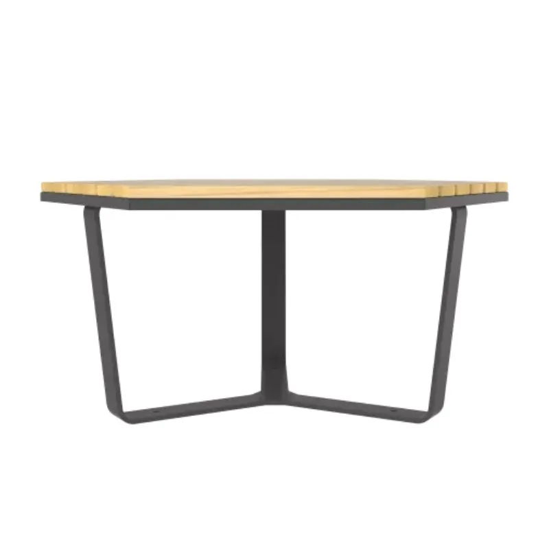 Table pour extérieur, structure basse en acier gris anthracite