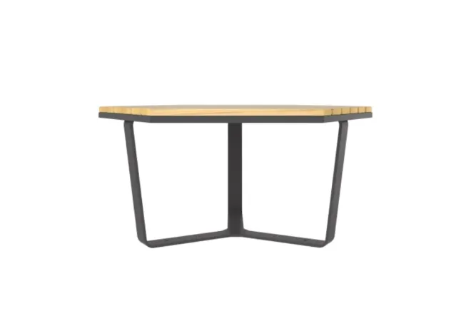 Table pour extérieur, structure basse en acier gris anthracite