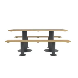 Table de jardin et 2 bancs en bois