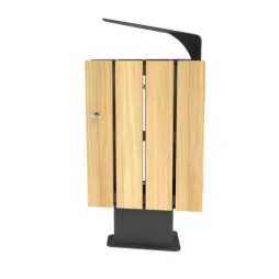 Poubelle de ville en bois avec toit
