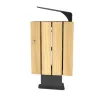 Poubelle de ville en bois avec toit