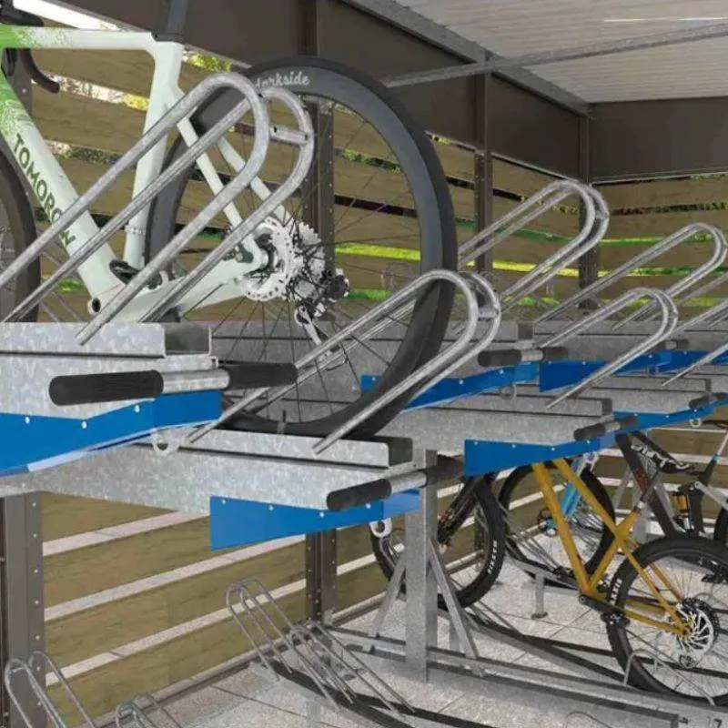 Rack pour vélos dans un abri cycles