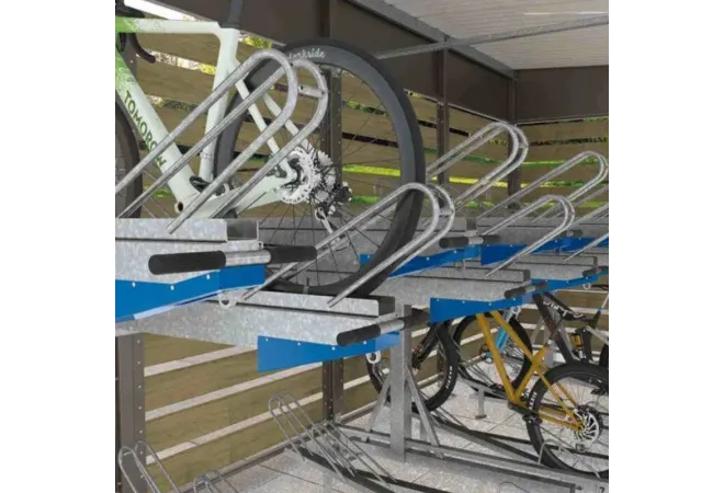 Rack pour vélos dans un abri cycles