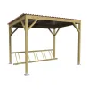 Abri à vélos en bois avec rack
