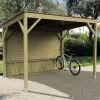 Abri 2 roues en bois dans un jardin public
