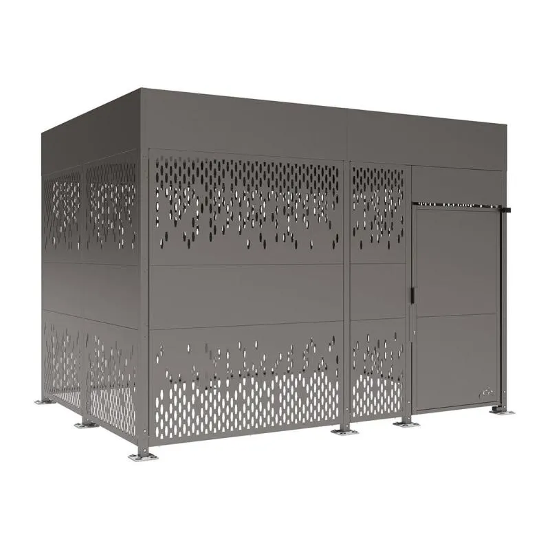 Box à vélos en acier finition gris Procity dimensions 4000 mm