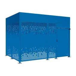 Box à vélo de 4 mètres en acier finition bleu