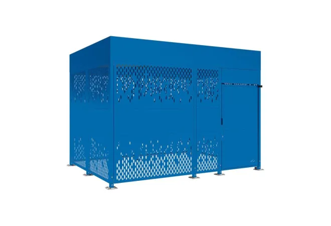 Box à vélo de 4 mètres en acier finition bleu