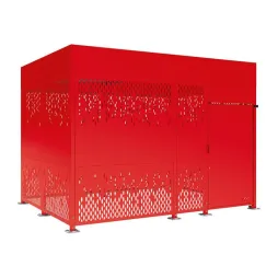 Box vélos extérieur de 4 mètres acier finition rouge