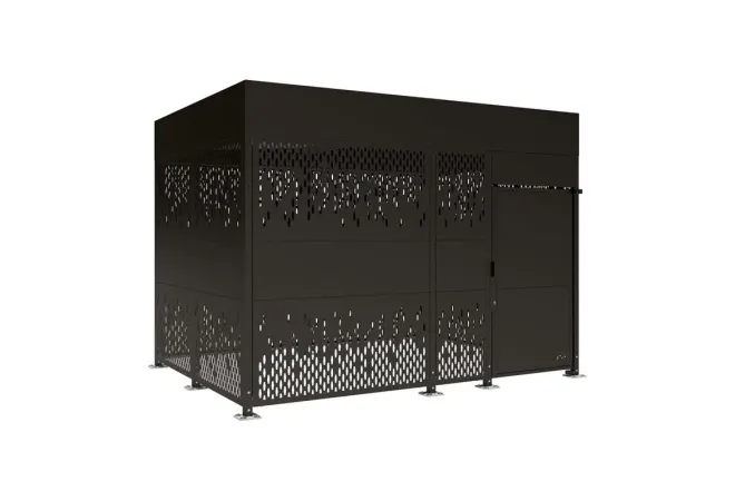 Box à vélo sécurisé en acier noir, 4 mètres