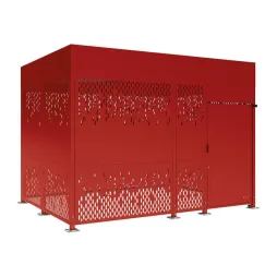 Consigne à vélo de 4000 mm de long en acier bordeaux