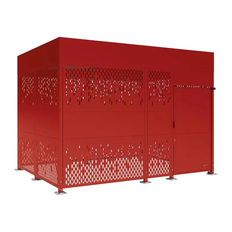 Consigne à vélo de 4000 mm de long en acier bordeaux