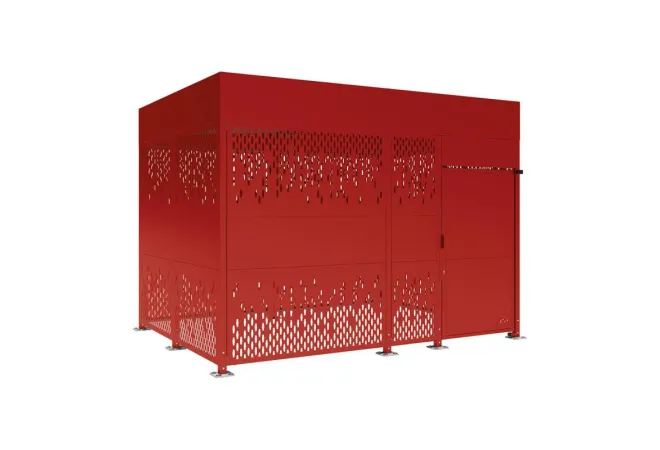 Consigne à vélo de 4000 mm de long en acier bordeaux