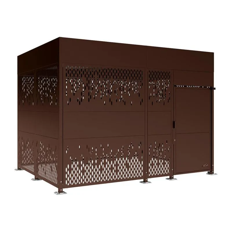 Consigne pour cycles en acier marron de 4 m