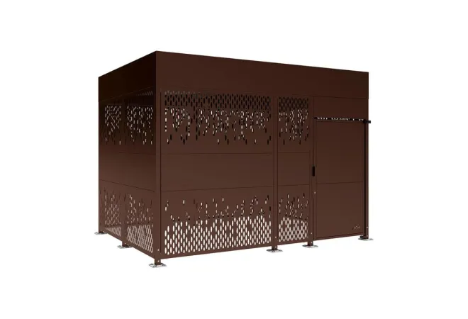 Consigne pour cycles en acier marron de 4 m