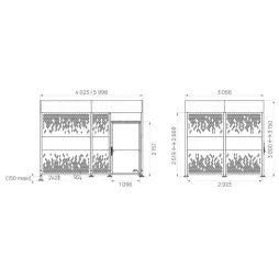 Dimensions de l'abri 2 roues sécurisé
