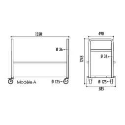 Schéma du chariot pour chaise