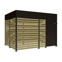 Box à vélo de 4 m de long en acier noir et bois