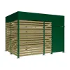 Box vélos extérieur acier vert et bois de 4 000 mm