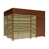 Box pour vélo acier aspect Corten et bardage en bois, longueur 4 m