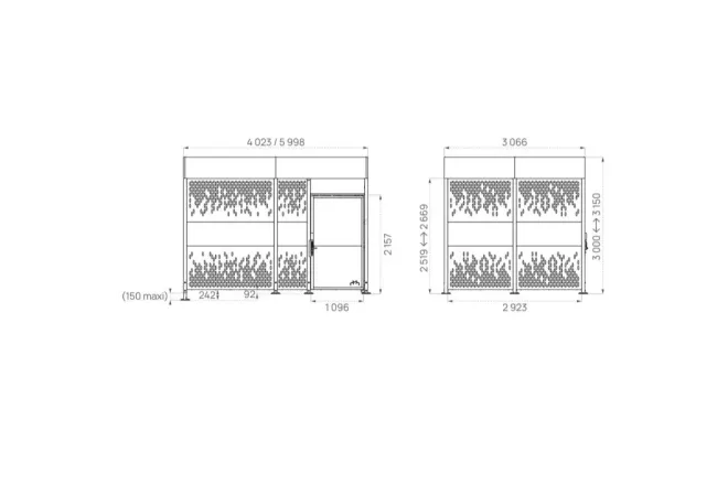 Dimensions des abris 2 roues sécurisés