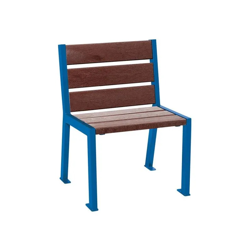 Fauteuil urbain sans accoudoirs, acier coloris bleu