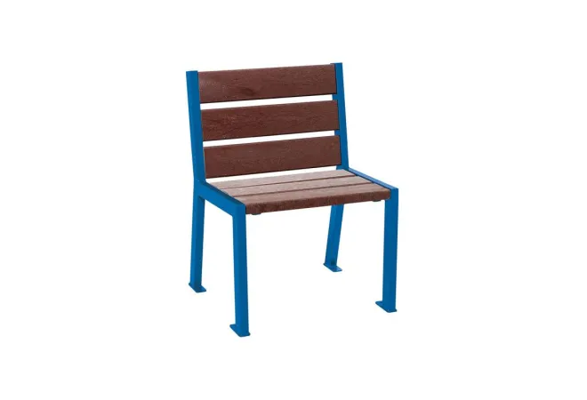 Fauteuil urbain sans accoudoirs, acier coloris bleu