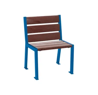 Fauteuil urbain sans accoudoirs, acier coloris bleu