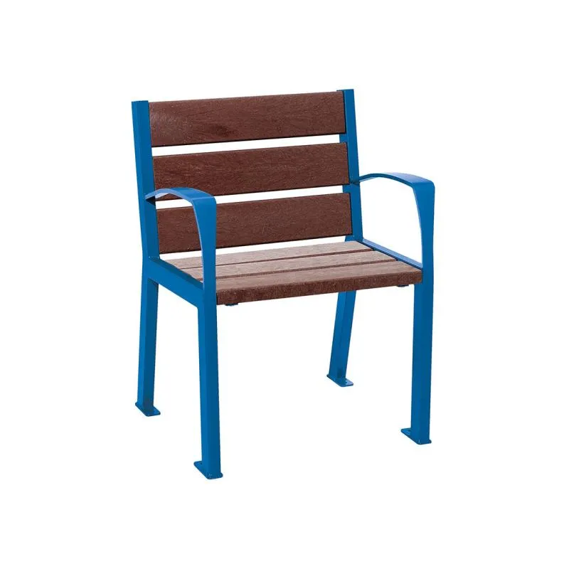 Fauteuil de ville avec accoudoirs finition bleue